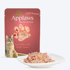 Applaws Natural 75% Tuna Fillet with Pacific Prawn in Broth Wet Cat Food - 70 g