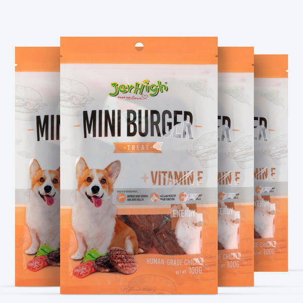 JerHigh Mini Burger Dog Treats - 100 g