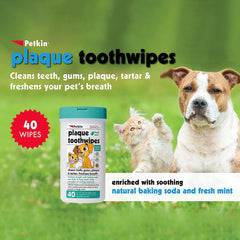 Petkin Toothwipes for Dogs & Cats - 40 Wipes